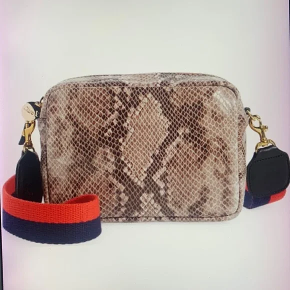 Clare Midi Sac Croc Print Leather Crossbody Bag, CLARE - Main Image